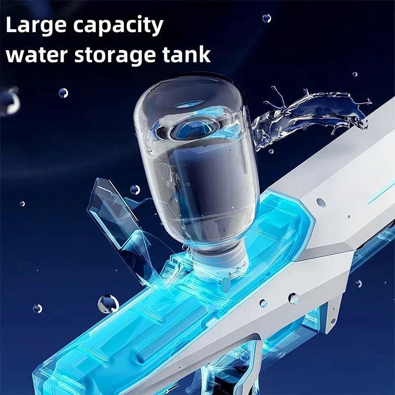 Mandotos electric water gun for adults, powerful automatic water blaster, ideal for summer outdoor beach fun.