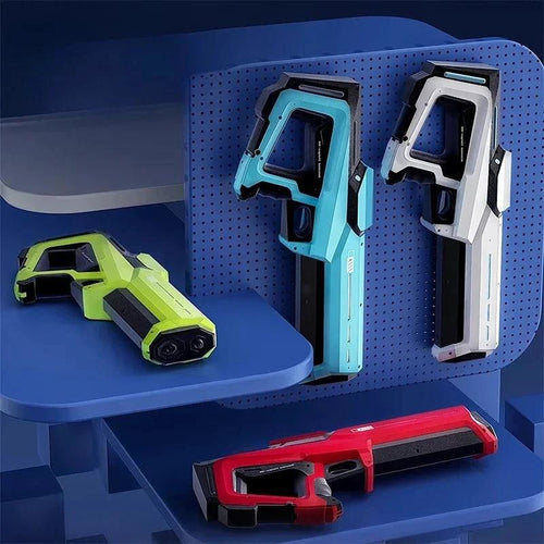 Mandotos electric water gun for adults, powerful automatic water blaster, ideal for summer outdoor beach fun and water battles.