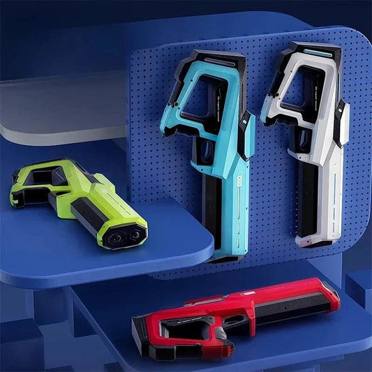 Mandotos electric water gun for adults, powerful automatic water blaster, ideal for summer outdoor beach fun and water battles.
