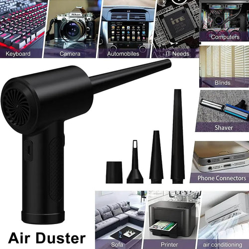 Mandotos electronic air duster with a sleek design, ideal for cleaning dust and debris from electronics and hard-to-reach places.