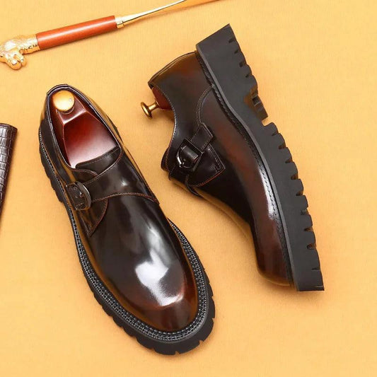 Elegant genuine leather shoes by MANDOTOS featuring a classic design and polished finish.