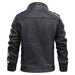 Mandotos elegant premium leather jacket shown on a model, featuring a sleek design and classic collar for a stylish look.