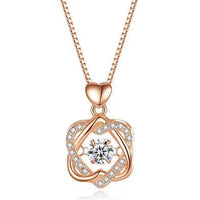 Elegant rose gold heart necklace by MANDOTOS featuring a delicate chain and a polished heart pendant.