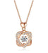 Elegant rose gold heart necklace by MANDOTOS featuring a delicate chain and a polished heart pendant.