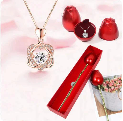 Elegant rose gold heart necklace by MANDOTOS featuring a delicate chain and a polished heart pendant.