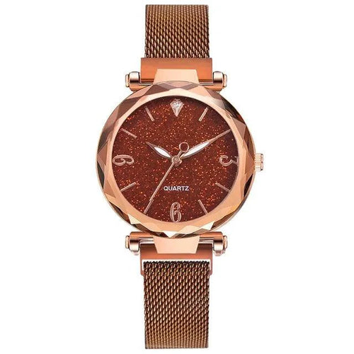 Elegant rose gold Mandotos timepiece with a sleek design and minimalist dial, showcasing style and sophistication.