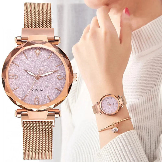 Elegant rose gold timepiece by MANDOTOS featuring a sleek design and a round dial with a minimalist style.