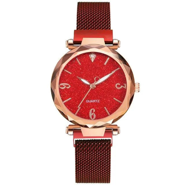 Elegant rose gold MANDOTOS timepiece with a sleek design and matching rose gold band, showcasing its stylish watch face.