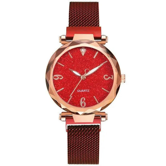 Elegant rose gold MANDOTOS timepiece with a sleek design and matching rose gold band, showcasing its stylish watch face.