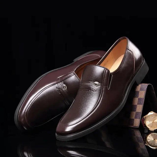Mandotos Elite Leather Dress Shoes in black, featuring polished finish and sleek design for formal occasions.
