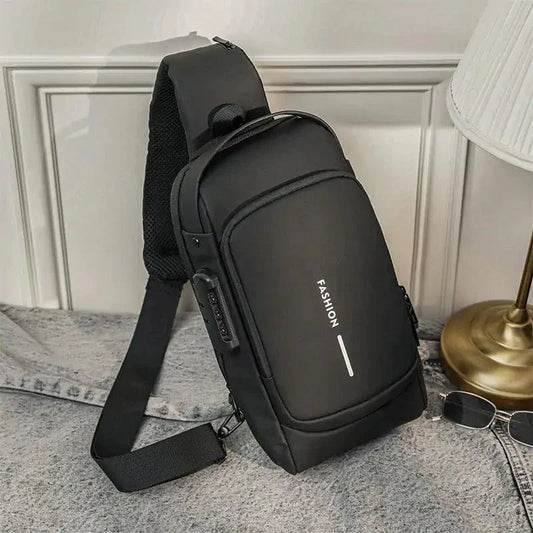 Mandotos Elite Leather Sling Bag with adjustable strap, durable leather exterior, and compact design for everyday use.