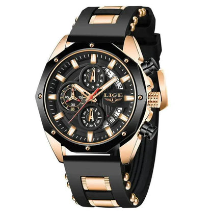 Mandotos Elite Silicone Sports Chronometer with black silicone strap and digital display for precise timekeeping.
