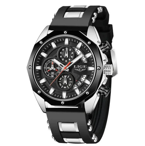 Mandotos Elite Silicone Sports Chronometer with black strap and digital display for timing and fitness activities.
