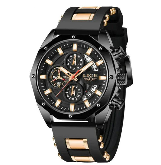 Mandotos Elite silicone sports chronometer with digital display and adjustable strap, ideal for timing workouts and sporting activities.