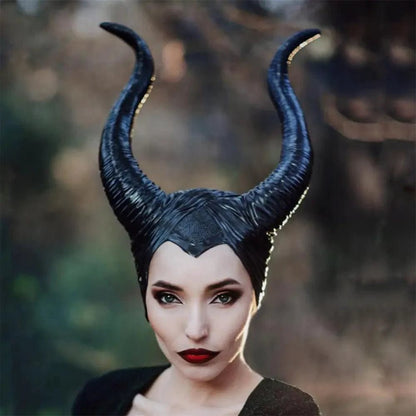 Mandotos Enchantress Horns Headpiece featuring elegant, curved horn designs for fantasy costume or cosplay accessories.