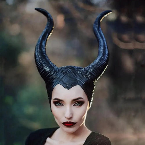 Mandotos Enchantress Horns Headpiece featuring elegant, curved horn designs for fantasy costume or cosplay accessories.