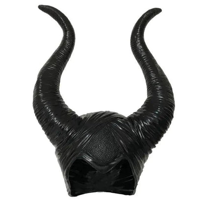 Mandotos Enchantress Horns Headpiece with curved gold horns and intricate design, perfect for fantasy costumes or cosplay.