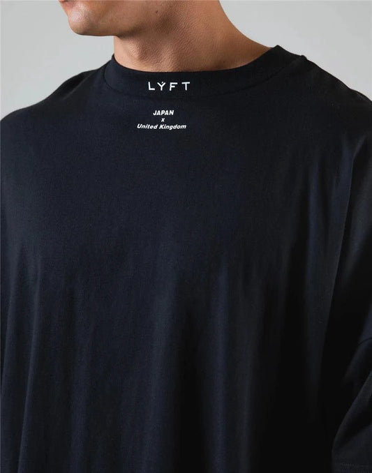 Mandotos Japan & UK cotton shirt for gym, displayed on a hanger with a casual fit and stylish design.