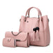 Mandotos European and American fashion single shoulder messenger bag for ladies with three-piece tassel design and spacious mother bag style.