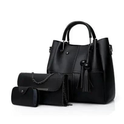 European and American fashion single shoulder messenger bag for women with tassels, three-piece design by MANDOTOS.
