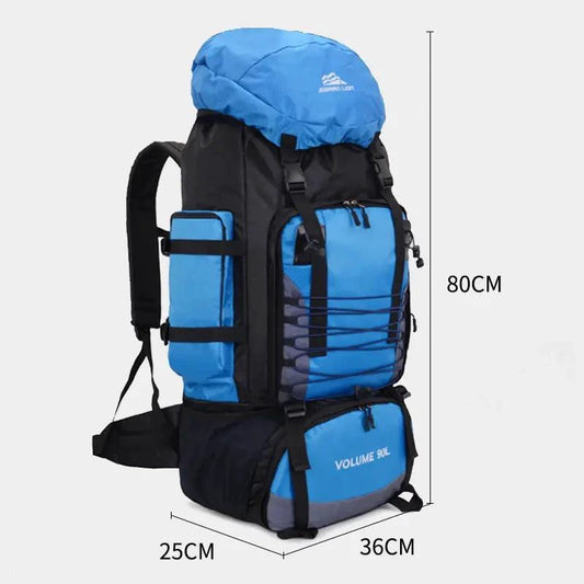 Mandotos Expedition Pro Backpack with multiple compartments and padded shoulder straps, designed for outdoor travel and hiking.