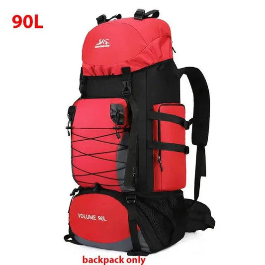 Mandotos Expedition Pro Backpack in black with multiple compartments, padded straps, and rugged design for outdoor adventures.