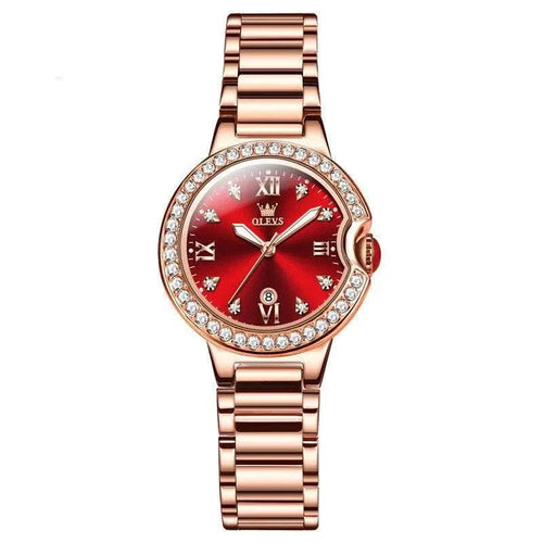 Mandotos waterproof ladies watch with explosion-themed design, featuring a round dial and stylish strap for women.