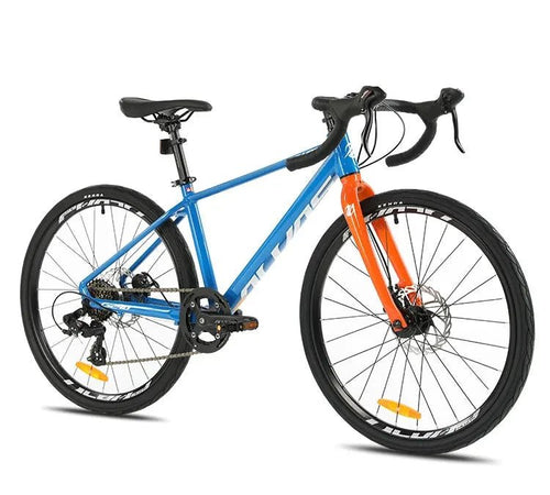 Mandotos F YUZE G240 7-speed aluminum disc brake children's bike handlebar, 380mm, suitable for boys and girls teen road bicycles.