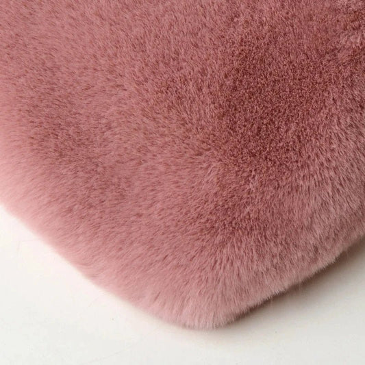 Mandotos women's heart-shaped faux fur crossbody bag with plush finish, chain strap, soft shoulder design, perfect for stylish shoppers.