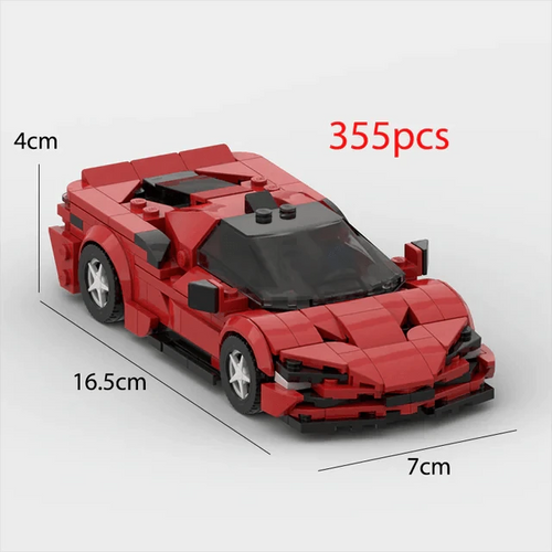 Red Ferrari F1 racing toy car by MANDOTOS, detailed miniature vehicle with racing decals and sleek design.