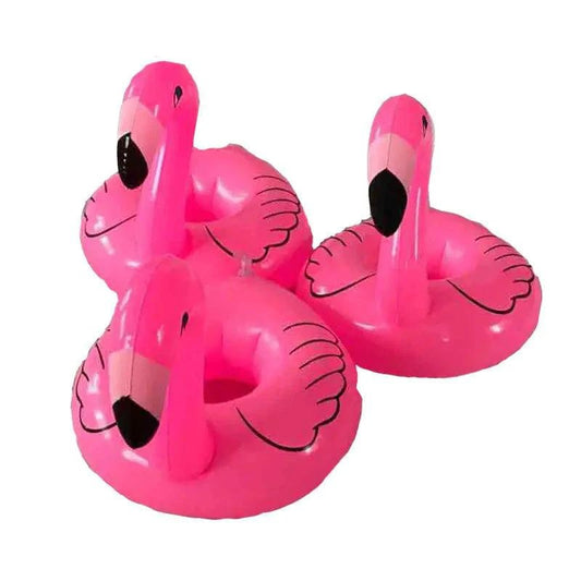 Mandotos Flamingo Fun Pool Party Cup Holders with colorful flamingo design for staying cool and celebrating in style.