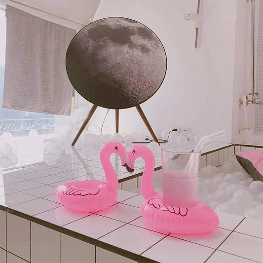 Mandotos Flamingo Fun Pool Party Cup Holders with colorful flamingo design for keeping drinks cool during summer celebrations.