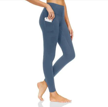 Mandotos FlexiForm high-waist fitness leggings in black, showing their stretchy fabric and comfortable fit for workout wear.