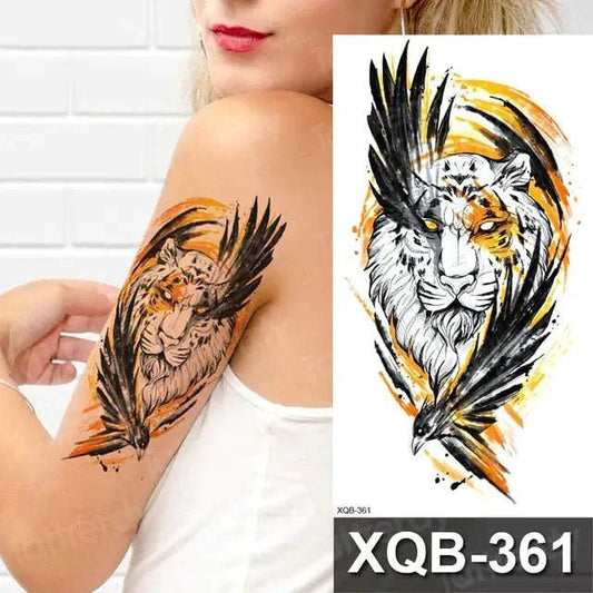 Mandotos Floral Essence Body Art Tattoo featuring vibrant floral design on skin, showcasing intricate and colorful body ink.