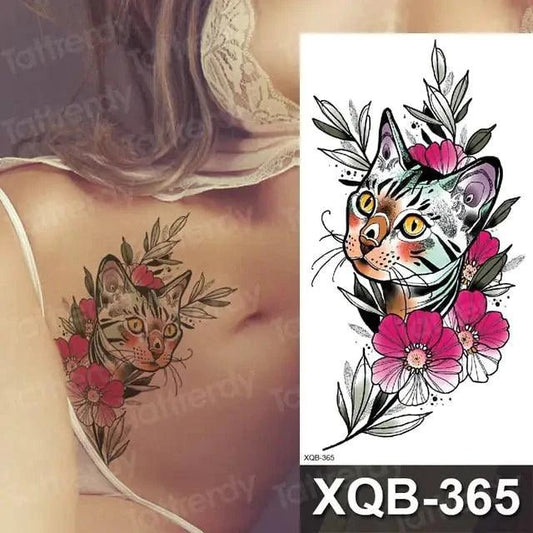 Mandotos Floral Essence Body Art Tattoo featuring intricate floral designs on skin for a stylish body decoration.