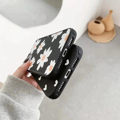 Mandotos floral love phone case with colorful flower pattern designed for iPhone and Android models.