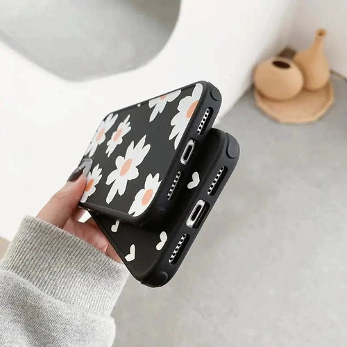 Mandotos floral love phone case with colorful flower pattern designed for iPhone and Android models.