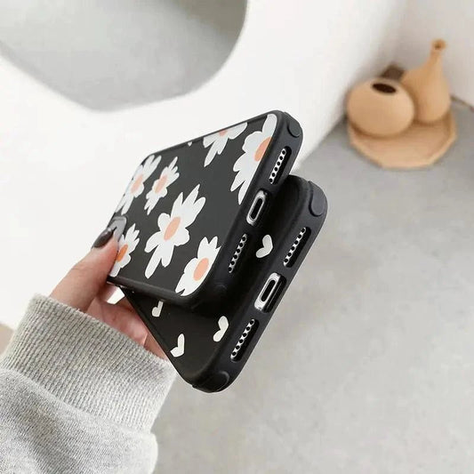 Mandotos floral love phone case with colorful flower pattern designed for iPhone and Android models.