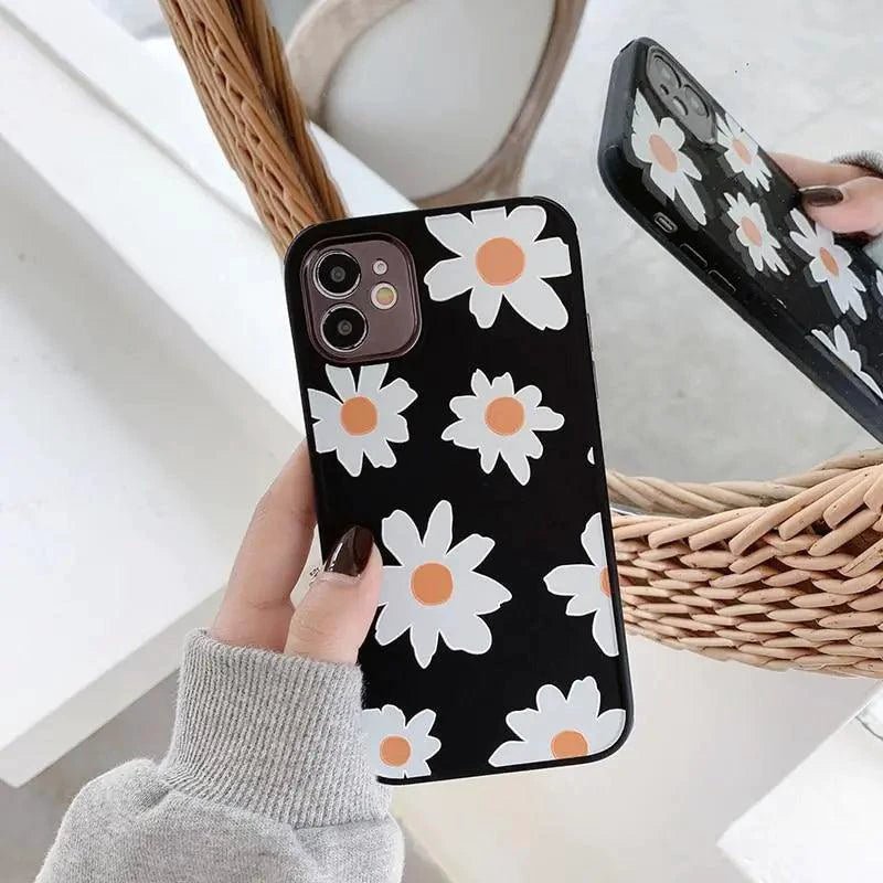 Mandotos floral love phone case with colorful flower design protecting a smartphone, slim and stylish accessory.
