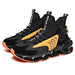 Mandotos Fly Woven Mesh High-Top Sneakers with breathable design and thick soles, ideal for running and casual wear.