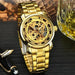 Mandotos men's mechanical watch with burst design, featuring a black dial and stainless steel strap, stylish and durable timepiece.