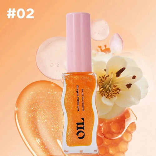 Mandotos Fruit Honey Essence Lip Oil in strawberry tint, waterproof moisturizing lip gloss, 8ml, with glossy finish and natural fruit flavor.