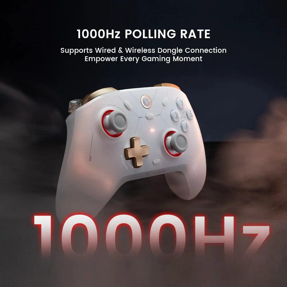 Mandotos GameSir Cyclone 2 wireless Bluetooth controller with Hall Effect joystick for Nintendo Switch, iPhone, and Android devices.