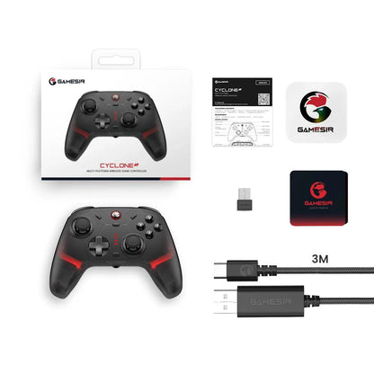 Mandotos GameSir Cyclone 2 wireless controller for Nintendo Switch, iPhone, and Android with Bluetooth and Hall Effect joystick.