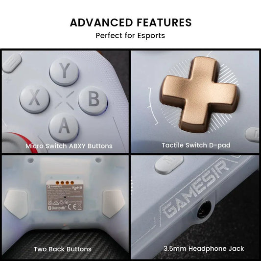 Mandotos GameSir Cyclone 2 wireless Bluetooth controller for Nintendo Switch, iPhone, Android with Hall Effect joystick.