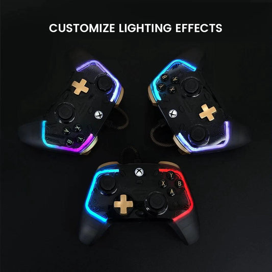 MANDOTOS GameSir Kaleid Flux Xbox wired controller with Hall Effect joystick for Xbox Series X, Series S, and Xbox One gaming consoles.
