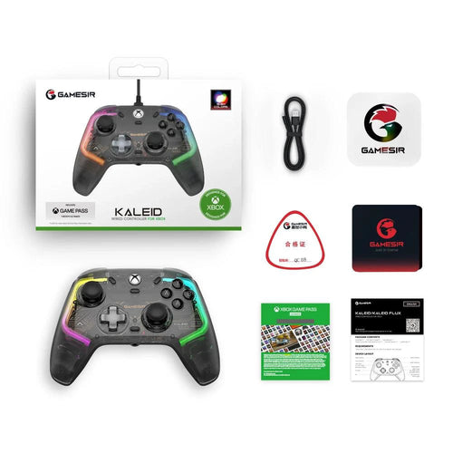 Mandotos GameSir Kaleid Flux Xbox wired controller with Hall Effect joystick for Xbox Series X, Series S, and Xbox One consoles.