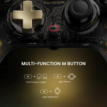 Mandotos GameSir Kaleid Flux Xbox wired controller for Xbox Series X/S and Xbox One with Hall Effect joystick, ergonomic design.