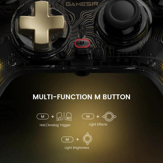 Mandotos GameSir Kaleid Flux Xbox wired controller for Xbox Series X/S and Xbox One with Hall Effect joystick, ergonomic design.