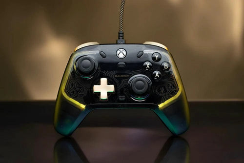MANDOTOS GameSir Kaleid Flux Xbox wired controller with Hall Effect joystick, compatible with Xbox Series X, Series S, and Xbox One.
